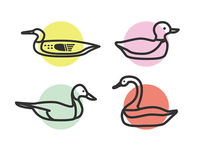 Duck Brigade birds ducks icon icons illustration linework swan
