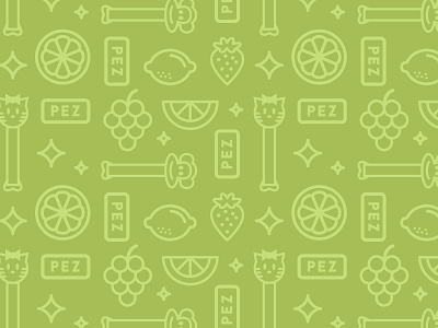 PEZ Pattern candy fruit grapes icon iconography lemon pattern pez strawberry