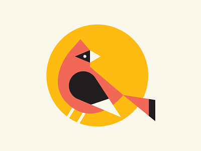 Day 3/100 - Bird - Illustration a Day 100 day project bird cardinal geometric icon illustration simple