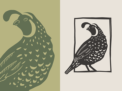Inmendo – Quail Logo bird blockprint branding candle identity linocut logo luxury quail