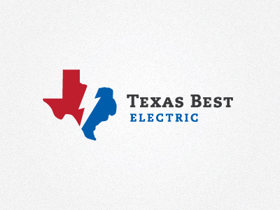 Texas Best Electric - WIP blue bolt electric lightning logo red texas