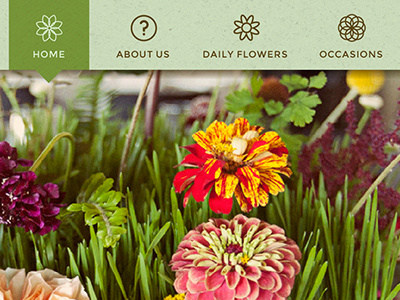 Unused Nav Option flower icons market navigation shop website