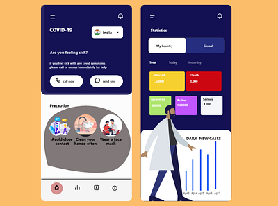 CORONA-precaution-1 app design mobile ui ux