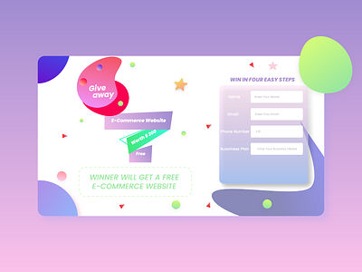 Giveaway contest for e-commerce adobexd design gradient color gradient logo typography ui user interface design ux web webdesign