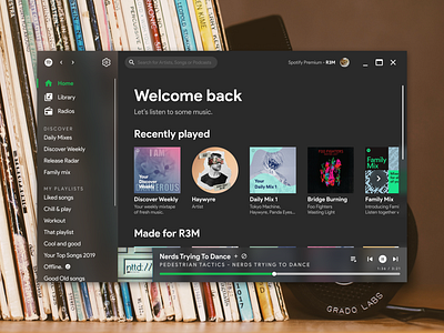 Spotify redesign app blur cool design fluent material modern music redesign spotify ui ux