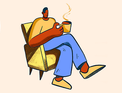 Have a coffee 2d bright coffee colorful cozy cute drawing enjoy enjoy the moment home illustration isolated joy quarantine relaxed stayhome web weekend сharacter