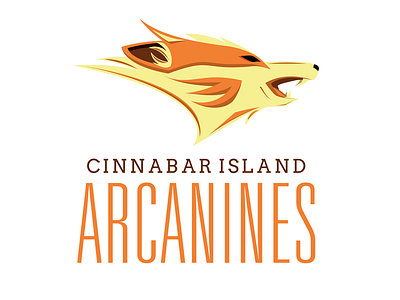 Acranines arcanines cinnabar island design graphic design logo pokemon sports vector