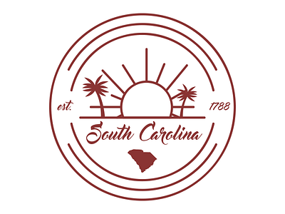Southcarolina Sticker circle design illustration minimal south carolina state sticker vector