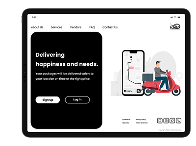 Landing page for package delivery delivery service design landingpages ui web