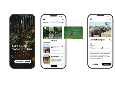 Nature travel app nature travel app ui