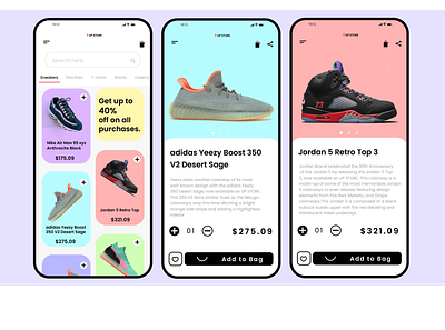 Shoe store app colorful shoes app store app ui