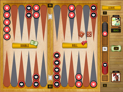 Backgammon Game Board Screen Design design design app flat game game design graphic design illustrator photoshop ui ux vector