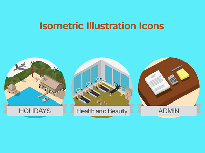 Isometric View Illustration Icons