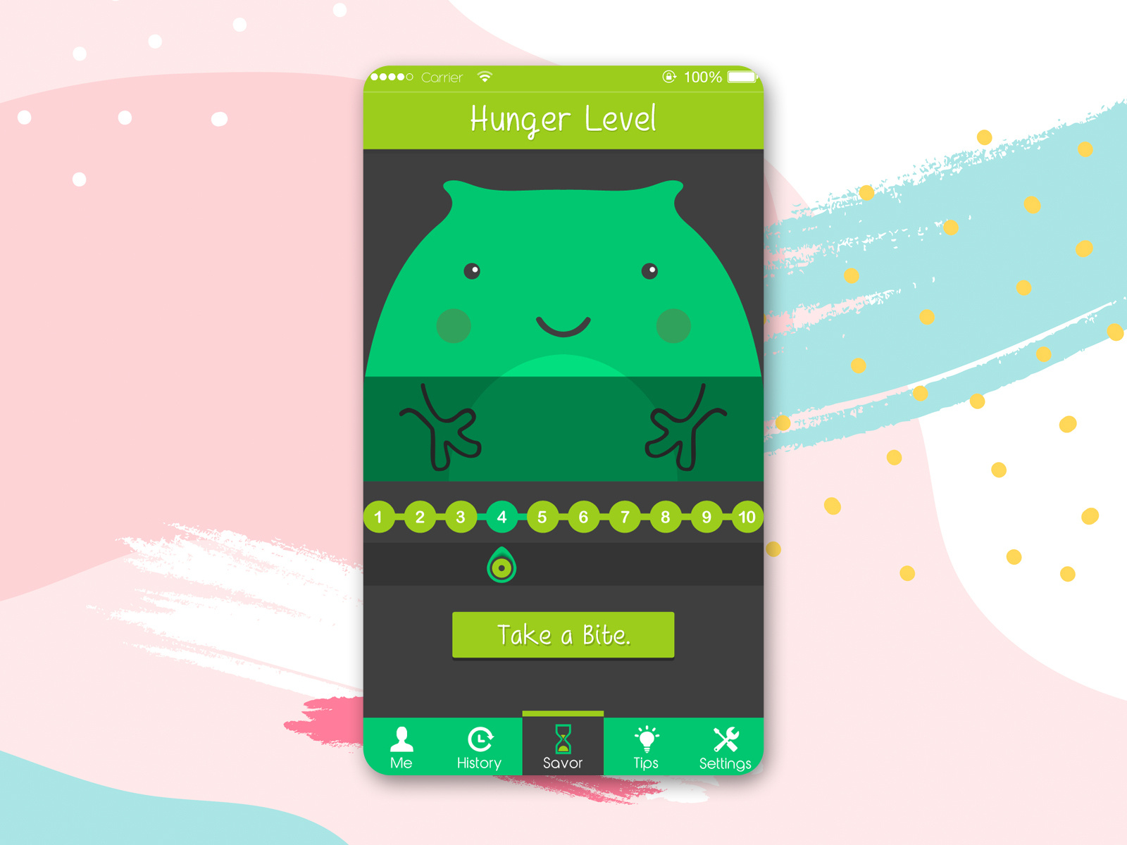 Hunger Level App UI Design by Charan Saini on Dribbble