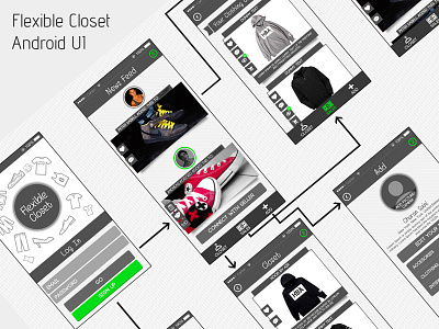 Flexible Closet Android UI Design android app design branding design flat graphic design icon illustration illustrator mobile app mobile app design mobile design mobile ui photoshop typography ui ui ux uiux vector