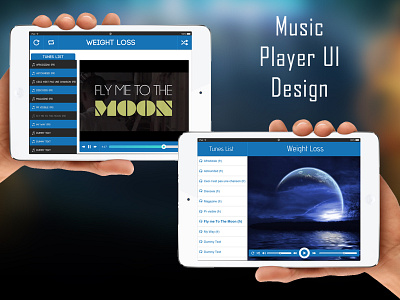 Music Player UI Design app app design branding design flat graphic design illustration music app music art music player photoshop song typography ui ux