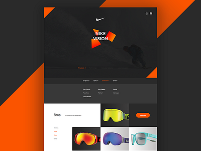 Nike Vision Redesign nike re design store typography ui web