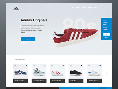 Adidas Redesign adidas design shop typography ui web