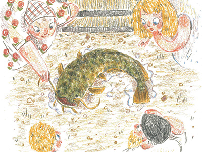 Tale of a Catfish art children book illustration childrens book childrens illustration illustration traditional art