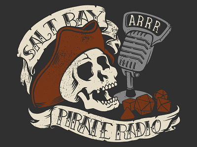 Salt Bay Pirate Radio dungeons and dragons logo design pirates podcast tabletop rpg