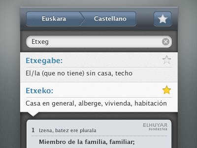 Hiztegia App euskara hiztegia interface ios iphone ui