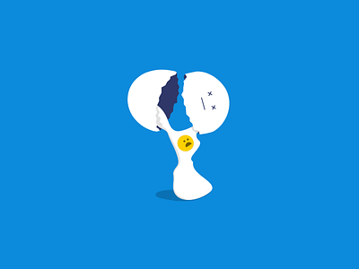 Death of an egg. blue concept death egg funny illustration tshirt