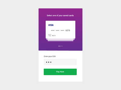 Saved cards checkout