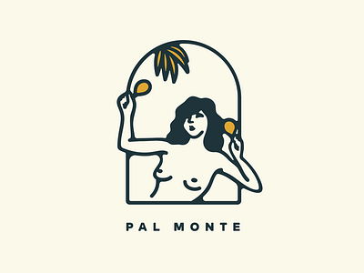 Pal Monte branding branding design caribbean illustration logo stamp design tropical woman