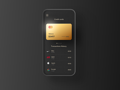 Golden credit card ui template freebie