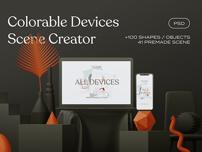 Colorable devices mockup scene creator