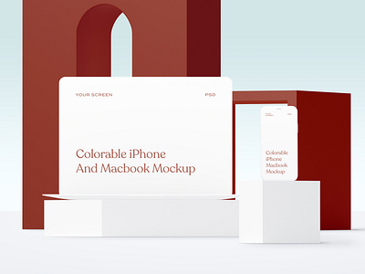 Free clay iPhone and macbook mockup