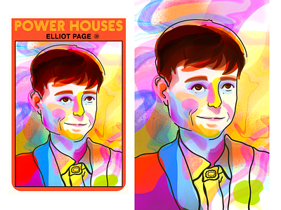 Elliot Page art colorful design fineart geometric illustration liquify portrait procreate 5 vector