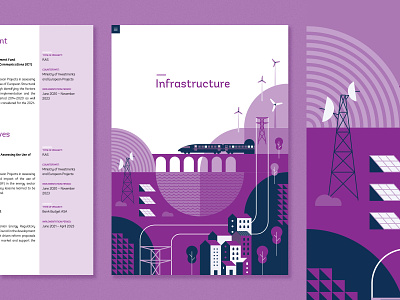 Infrastructure abstract editorial editorial design geometric illustration purple violet world bank