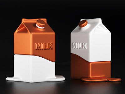 Milk packaging art branding cinema4d design icon photoshop redesign ui ux web website