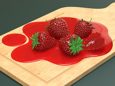 Strawberries 3d 3d art 3d artist 3d modeling art branding c4d cinema4d composition design fruit icon illustration modeling redshift render strawberries ui web website