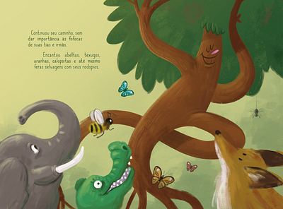 The Dancer Tree - Children's book animals book childrens book childrens illustration digital painting tree