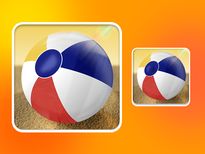 Let's go to the beach-each! ball beach beach ball flare orange red sand sun yellow