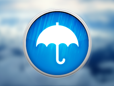 It's Raining blue icon rain silver umbrella weather