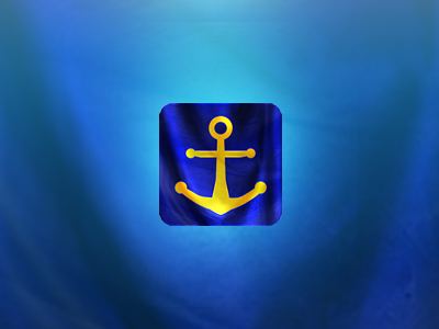 Sunk anchor beach blue gold icon ios iphone sea