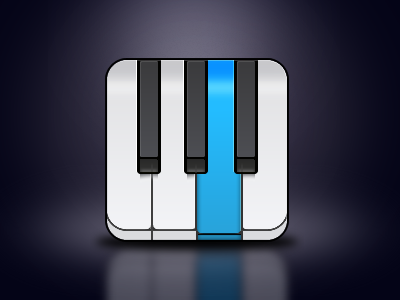 Piano: First Steps blue icon ios keys piano pressed