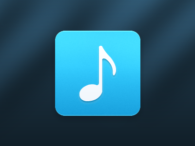 Coming Soon blue icon ios music note