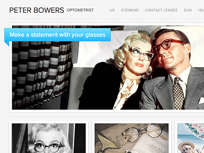 Peter Bowers - Opticians (2x) audrey design finished glasses lennon marilyn opticians web website