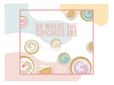 Cupcake Place branding cartoon design flat food illustration logo vector