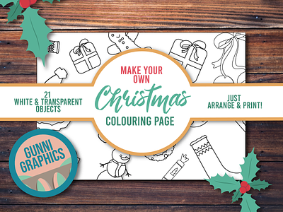 Make Your Own colouring Page cartoon christmas christmas colouring colouring design digital download flat illustration vector xmas