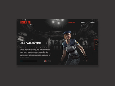 Resident Evil Concept chris redfield design games jill valentine resident evil ui ux web design