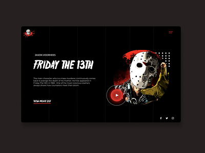 Friday The 13th design friday the 13th horror jason ui ux web design