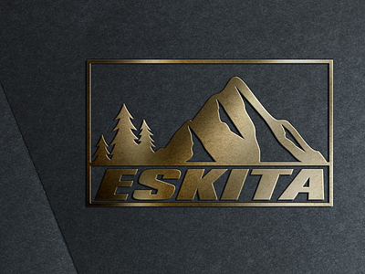 Gold Stamping Logo ESKITA Mock Up branding icon