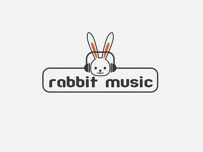 Logo rabbit music - music store branding design icon logo