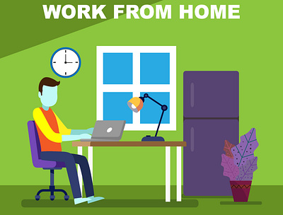 WFH - work From Home design illustration vector