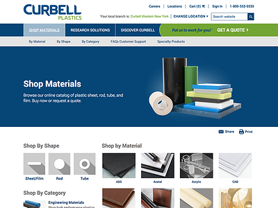 Curbell Plastics Shop Materials